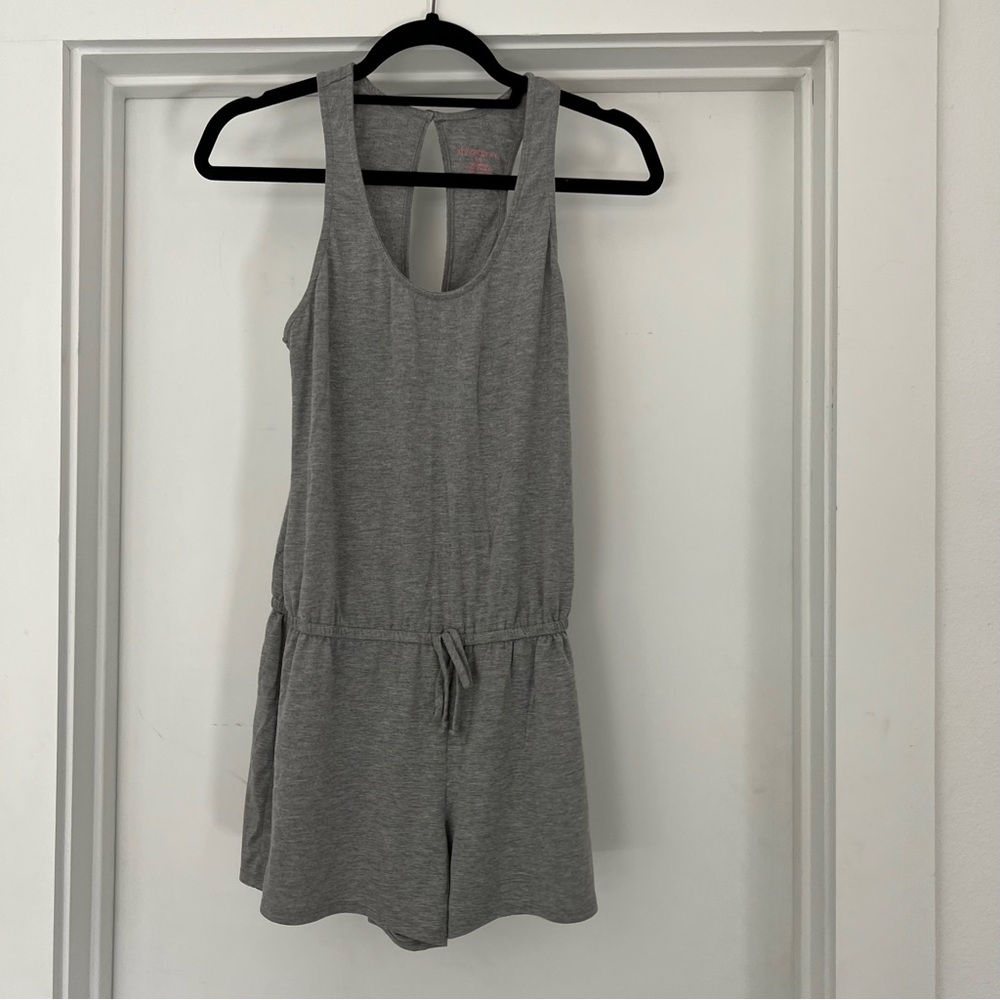 Xhilaration Heather Gray Women’s One Piece Romper with Waist Tie